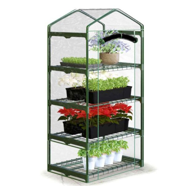 Szklarnie mini szklarnia balkonowa do domu ogrodowa mały tunel foliowy 4 półki 160cm